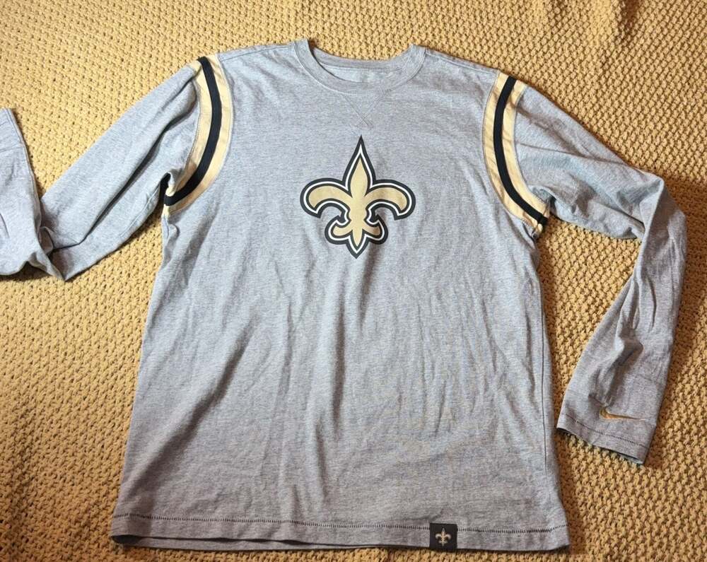 Nike New Orleans Saints NFL Team Apparel Long Sleeve Shirt Size M